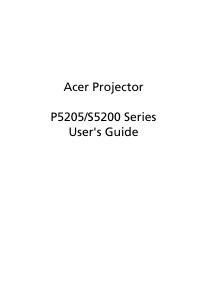 Manual Acer S5200 Projector