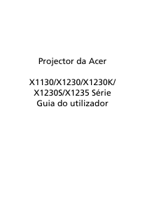Manual Acer X1230K Projetor
