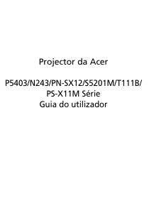 Manual Acer S5201M Projetor