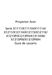 Manual de uso Acer X1311KW Proyector