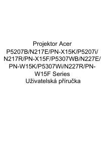 Manuál Acer P5307WB Projektor