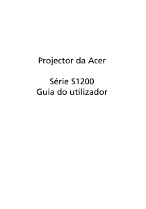 Manual Acer S1200 Projetor