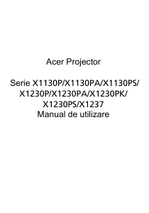 Manual Acer X1230PK Proiector
