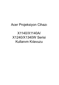 Kullanım kılavuzu Acer P1341W Projektör