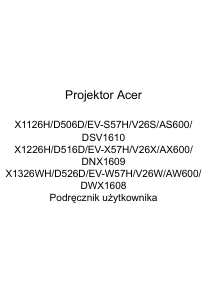 Instrukcja Acer X1326WH Projektor