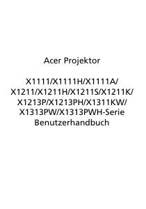 Bedienungsanleitung Acer X1211 Projektor