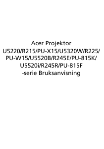 Bruksanvisning Acer U5320W Projektor