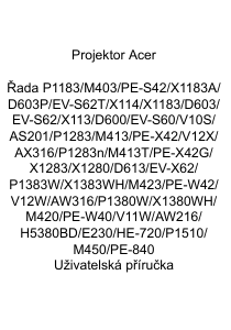 Manuál Acer P1283 Projektor