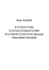 Használati útmutató Acer X1110A Vetítő