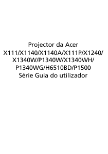 Manual Acer M342 Projetor