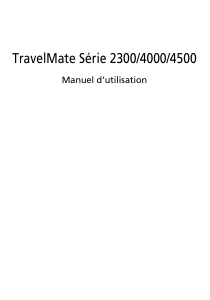 Mode d’emploi Acer TravelMate 4000 Ordinateur portable