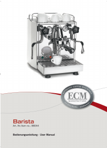 Bedienungsanleitung ECM Barista Espressomaschine