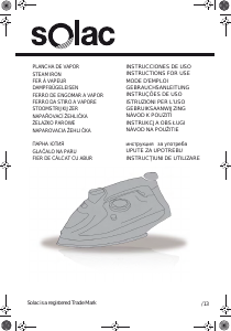 Manuale Solac PV2015 New Optima Ferro da stiro