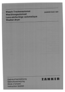 Bedienungsanleitung Zanker Lavita Duo 1201 Waschtrockner
