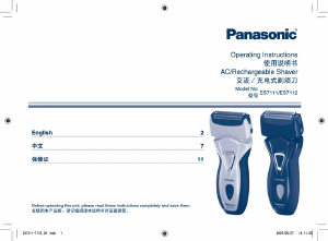 Handleiding Panasonic ES-7111 Scheerapparaat