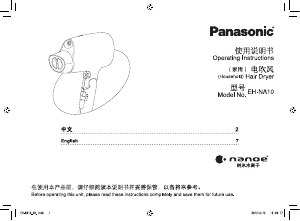 Handleiding Panasonic EH-NA10 Haardroger