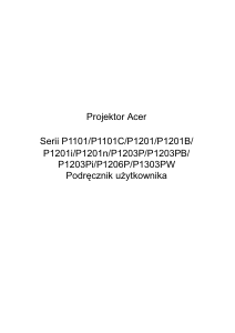 Instrukcja Acer P1203PB Projektor