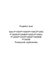 Instrukcja Acer P1303W Projektor