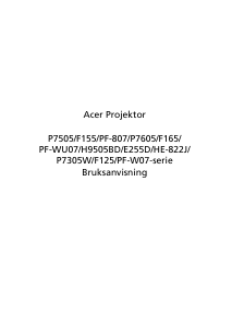 Bruksanvisning Acer P7305W Projektor