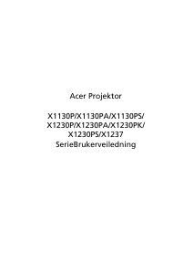 Bruksanvisning Acer X1130P Projektor