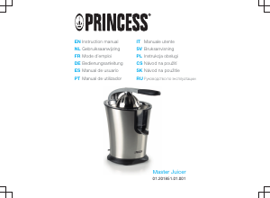 Manual de uso Princess 201851 Exprimidor de cítricos