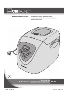 Manual de uso Clatronic BBA 2605 Máquina de hacer pan