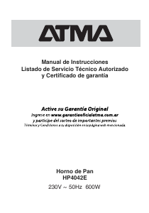 Manual de uso Atma HP4042E Máquina de hacer pan