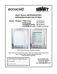 Manual Accucold ALB753LBLCSS Refrigerator