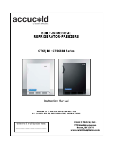 Manual Accucold AL650LBIIF Refrigerator