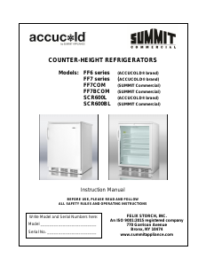 Manual Accucold AL750 Refrigerator