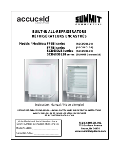 Manual Accucold ALB753BCSS Refrigerator