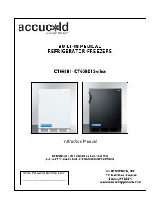 Manual Accucold BI541BSSHH Refrigerator