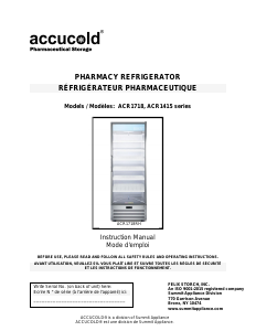 Manual Accucold ACR1415RH Refrigerator