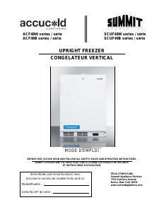 Manual Accucold ACF48WSSHV Freezer