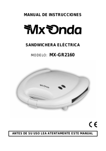 Manual MX Onda MX-GR2160 Grelhador de contacto