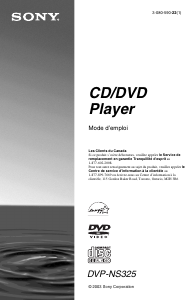 Mode d’emploi Sony DVP-NS325 Lecteur DVD