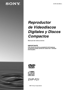 Manual de uso Sony DVP-F21 Reproductor DVD