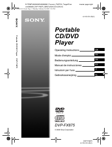 Manual Sony DVP-FX875 DVD Player