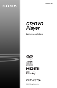 Bedienungsanleitung Sony DVP-NS78H DVD-player