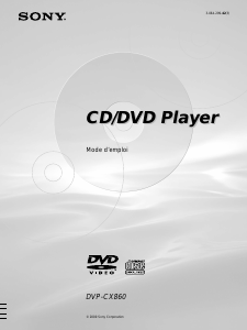Mode d’emploi Sony DVP-CX860 Lecteur DVD