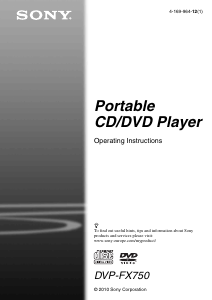 Manual Sony DVP-FX750 DVD Player