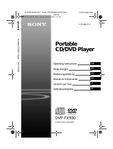 Mode d’emploi Sony DVP-FX930 Lecteur DVD