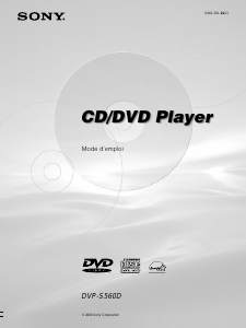Mode d’emploi Sony DVP-S560D Lecteur DVD