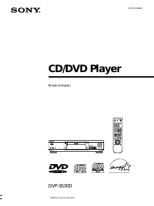 Mode d’emploi Sony DVP-S530D Lecteur DVD