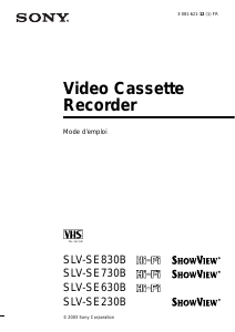 Mode d’emploi Sony SLV-SE230B Magnétoscope