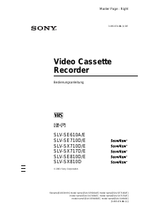 Bedienungsanleitung Sony SLV-SE710D Videorecorder