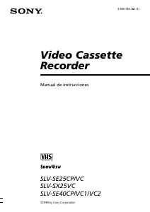 Manual de uso Sony SLV-SE25CP Grabadora de vídeo