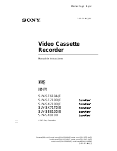 Manual de uso Sony SLV-SE610E Grabadora de vídeo