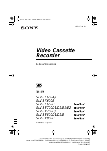 Bedienungsanleitung Sony SLV-SE800D2 Videorecorder