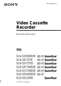 Manual de uso Sony SLV-SE830E Grabadora de vídeo